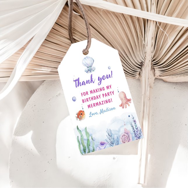 Etiqueta Para Presente Festa de primeiro aniversario de Sereia (Criador carregado)