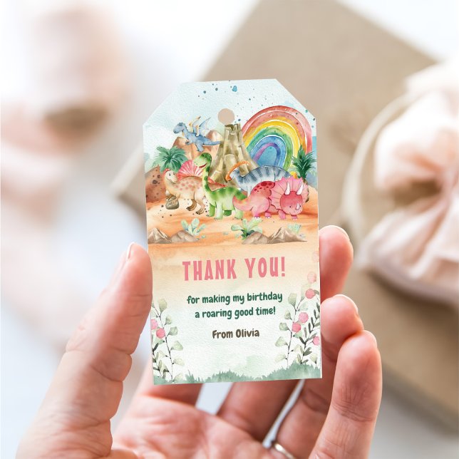 Etiqueta Para Presente Festa de primeiro aniversario Dinossauro (Criador carregado)