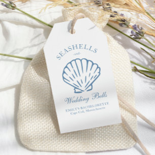 Etiqueta Para Presente Festa de solteira de Conchas e Sinos de Casamento