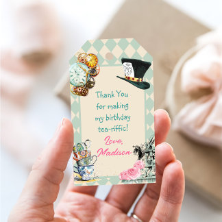 Etiqueta Para Presente Festa de Tea Rosa Dourada Noivado Floral Obrigado