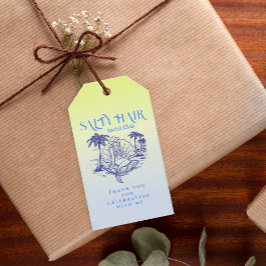 Etiqueta Para Presente Festa de Verão de Cowgirl da Sereia Azul Costeira