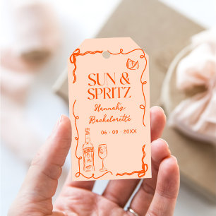Etiqueta Para Presente Festa de Weekend Sun e Spritz Bachelorette