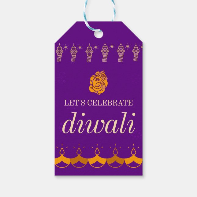 ETIQUETA PARA PRESENTE FESTA DIWALI FELIZ (Frente)