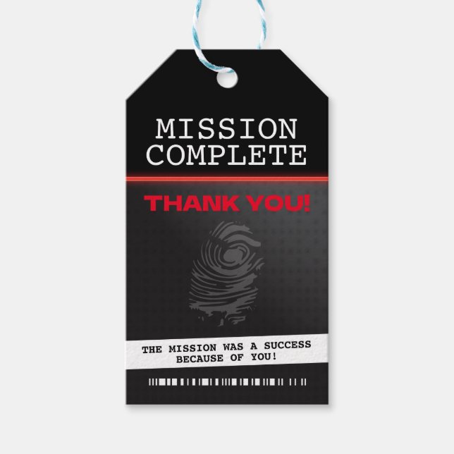 Etiqueta Para Presente Festa Espiã Obrigado (Frente)