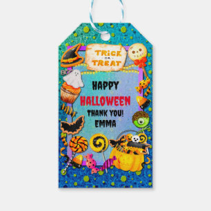 Etiqueta Para Presente Festa feliz de Halloween cheia de doces ou travess