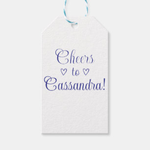 Etiqueta Para Presente Festa Moderna Azul Brindes ao Nome Personalizado