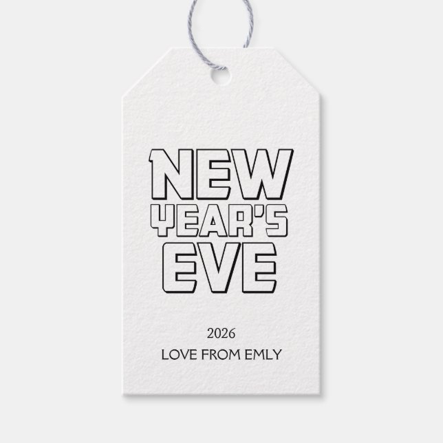 Etiqueta Para Presente Festa Moderna de Ano Novo  (Frente)