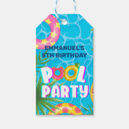 Etiqueta Para Presente Festa na Piscina Tropical | Aniversário
