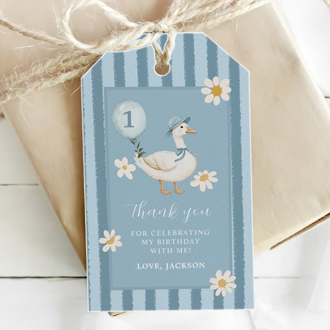 Etiqueta Para Presente Festa primeiro aniversario de bobo de Ganso (Criador carregado)