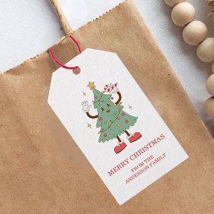 Etiqueta Para Presente Festas Felizes de Natal Retrô