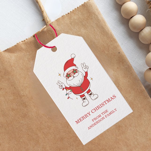 Etiqueta Para Presente Festas Felizes de Natal Retrô (Criador carregado)