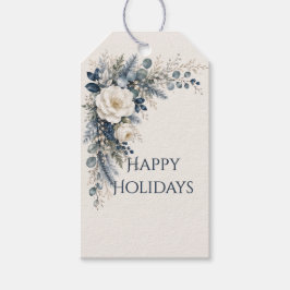 Etiqueta Para Presente Festas Felizes Jardim Elegante de Inverno ao Luar