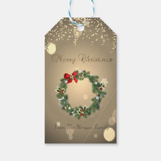 Etiqueta Para Presente Festivas Festas de Natal, Confetti (Frente)