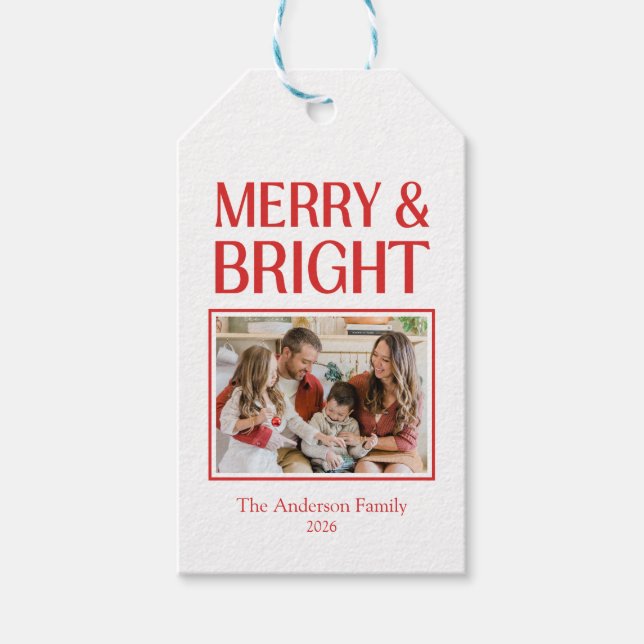 Etiqueta Para Presente Festive Candy Cane Striped Christmas Red White (Frente)