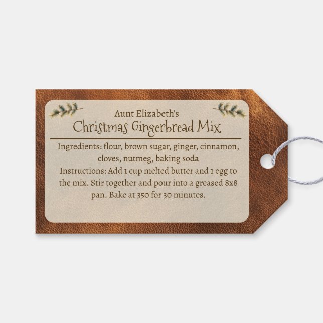 Etiqueta Para Presente Festive Christmas Gingerbread Mix Personalized  (Frente (horizontal))