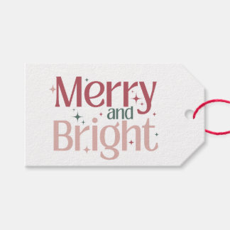Etiqueta Para Presente Festive Merry And Bright Christmas Gift Tag