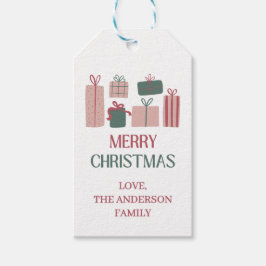 Etiqueta Para Presente Festive Merry Christmas Gift Tag