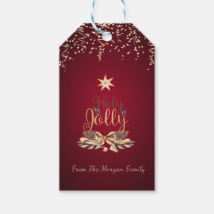 Etiqueta Para Presente Festivo Confetti, Cintos de Natal,Estrela,Vermelho