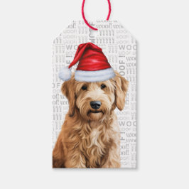 Etiqueta Para Presente Festivo Goldendoodle Natal