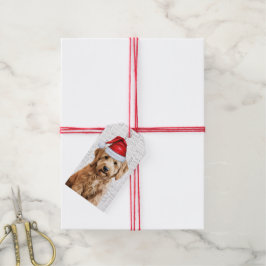 Etiqueta Para Presente Festivo Goldendoodle Natal