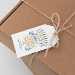 Etiqueta Para Presente Festivo Menorah Hanukkah<br><div class="desc">Festivo Menorah Hanukkah design.</div>
