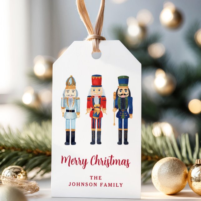Etiqueta Para Presente Festivo Nutcracker Script Feliz Natal (Festive Nutcracker Script Merry Christmas Gift Tags)