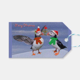 Etiqueta Para Presente Festivo Puffins Natal Saco do Presente