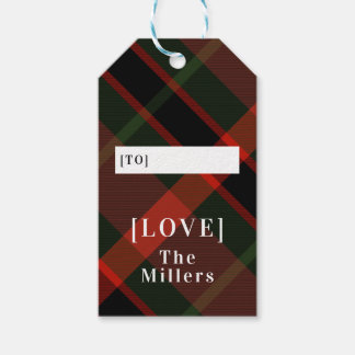 Etiqueta Para Presente Festivo Tartan Christmas
