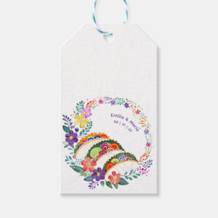 Etiqueta Para Presente FIESTA Cactos Folkart Flores Personalizado