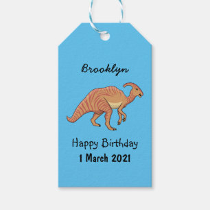 Etiqueta Para Presente Figura de desenho animado do dinossauro do parasau