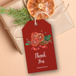 Etiqueta Para Presente Filas de Laranja Chic e Pentes de Cinamão Outono