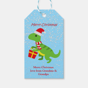 Etiqueta Para Presente Filhos Azuis do Dinossauro Festivo Tex