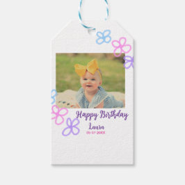 Etiqueta Para Presente Filhos bebês primeiro aniversario adicionar nome d