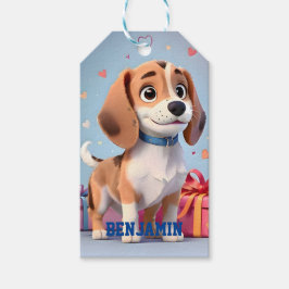 Etiqueta Para Presente Filhote de Beagle Patas Divertidas & Presentes Col