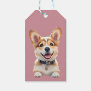 Etiqueta Para Presente Filhote de Corgi 'Obrigado por festejar conosco!'