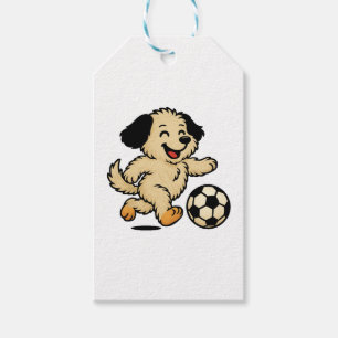 Etiqueta Para Presente Filhote jogando futebol