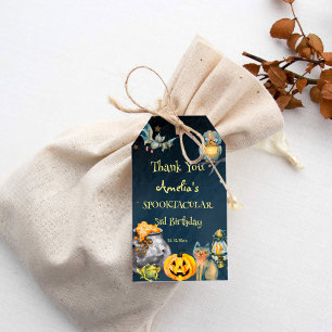 Etiqueta Para Presente Fim de aniversário assustador do Halloween