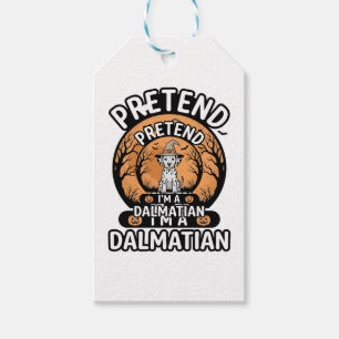 Etiqueta Para Presente Finja que eu sou um cão dálmata de Halloween