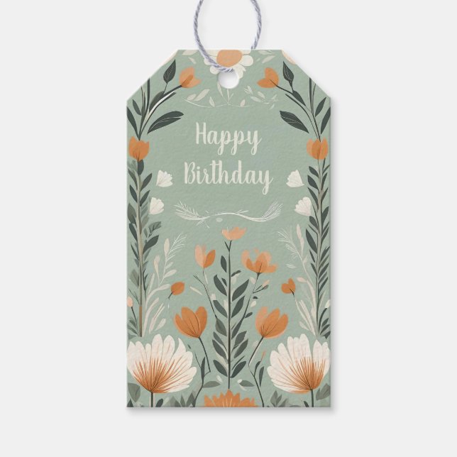 Etiqueta Para Presente Finlandês Floral (Frente)