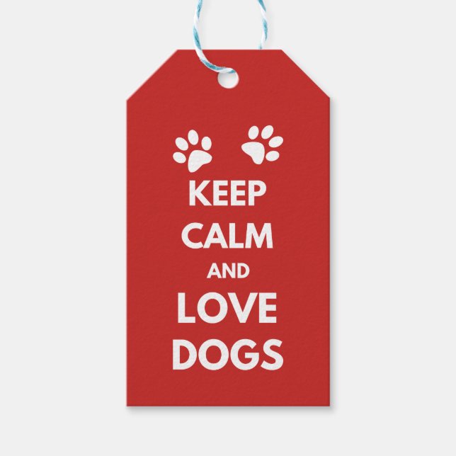 Etiqueta Para Presente Fique calmo e ame cachorros (Frente)