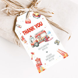 Etiqueta Para Presente Fire Truck Birthday Party Favor Tags