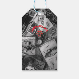 Etiqueta Para Presente Fisherman’s Deck Black and White Gift Tag