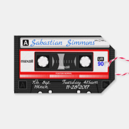 Etiqueta Para Presente Fita Cassete Personalizada Retro Mix 80's Qualquer