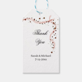 Etiqueta Para Presente Fita desenhada à mão e palhetas de casamentos