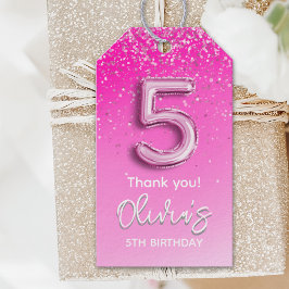Etiqueta Para Presente Five and Fabulous Pink Birthday Theme"