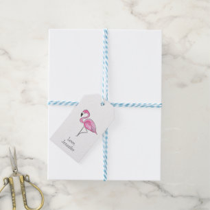 Etiqueta Para Presente Flamingo Rosa Personalizado Préppy