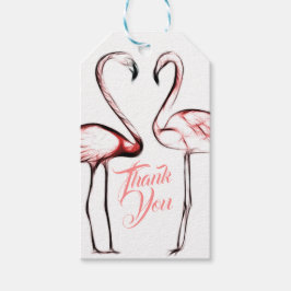 Etiqueta Para Presente Flamingos Rosa Bege Favors de Festa Flamingo