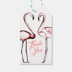 Etiqueta Para Presente Flamingos Rosa Bege Favors de Festa Flamingo