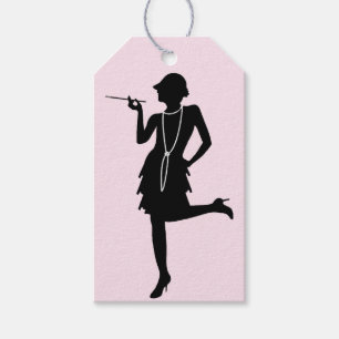 Etiqueta Para Presente Flapper Silhouette
