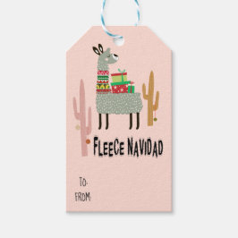 Etiqueta Para Presente Fleece Navidad Llama Natal